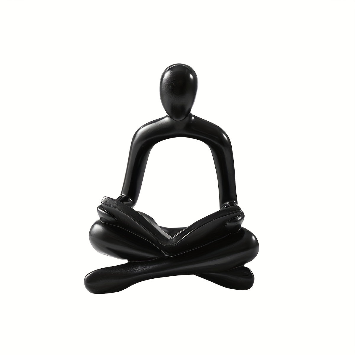 Charmante figurine en résine représentant un amoureux des livres – Disponible en noir, blanc et doré – Parfaite pour la décoration de la maison et de la salle à manger, les fêtes et les vacances