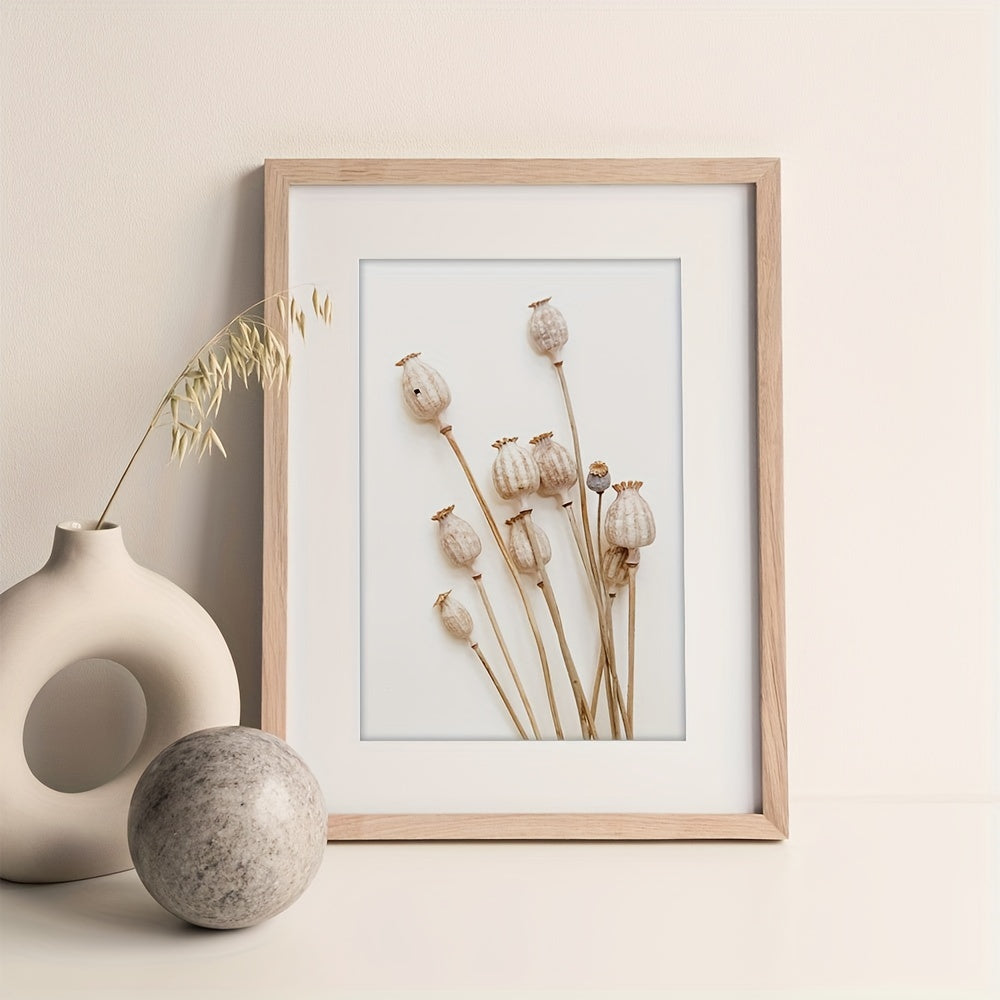 Lot de 6 Tableaux Beiges sur Toile – Peintures Murales Pampas, Herbes Séchées, Feuilles, Ventilateurs – Affiches Décoratives Nordiques Sans Cadre