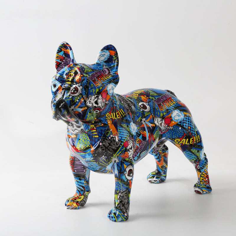 Chien Pop – Sculpture décorative en résine