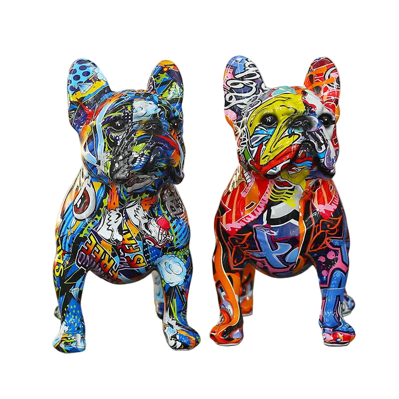 Chien Pop – Sculpture décorative en résine